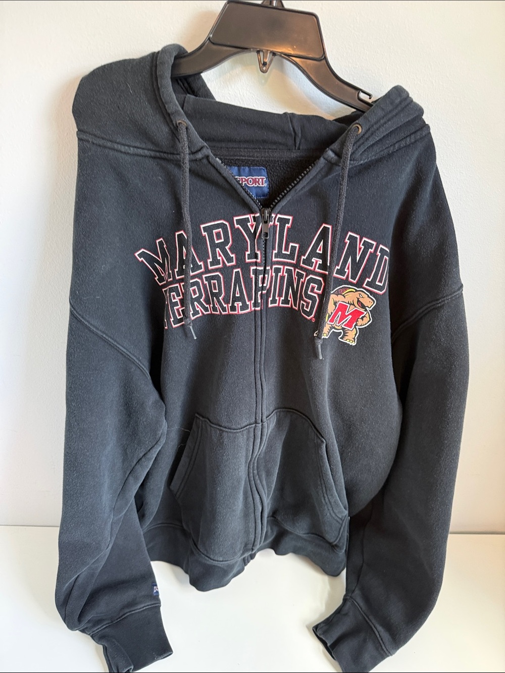 Jansport Black Maryland Terrapins Zip Hoodie with Logo